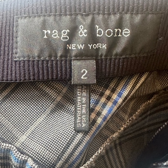 Rag & Bone “Simone” Black, Blue, Gray Plaid Slim Fit Pant Size 2 EUC! - Picture 10 of 10